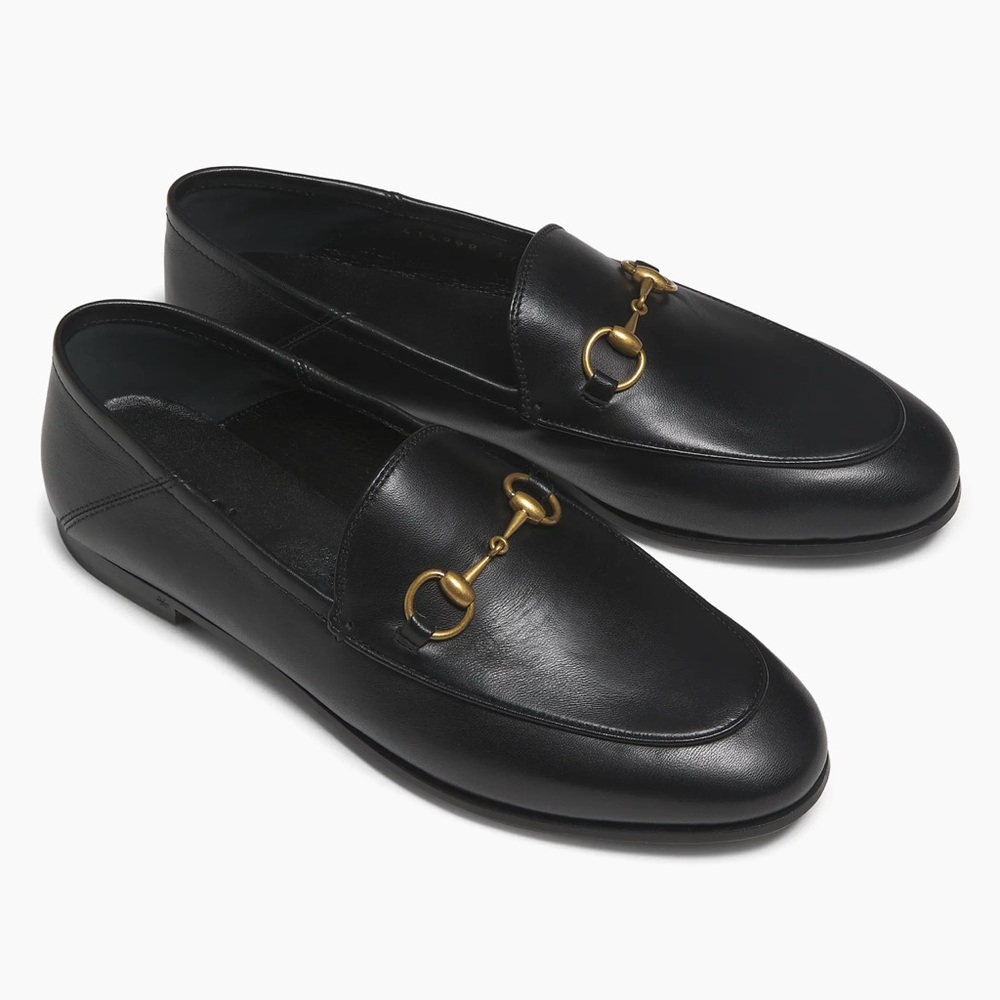 Gucci Brixton Leather Horsebit Loafers in Black NWOB